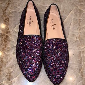 Kate Spade Callipoe Glitter Loafers EUC